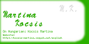 martina kocsis business card